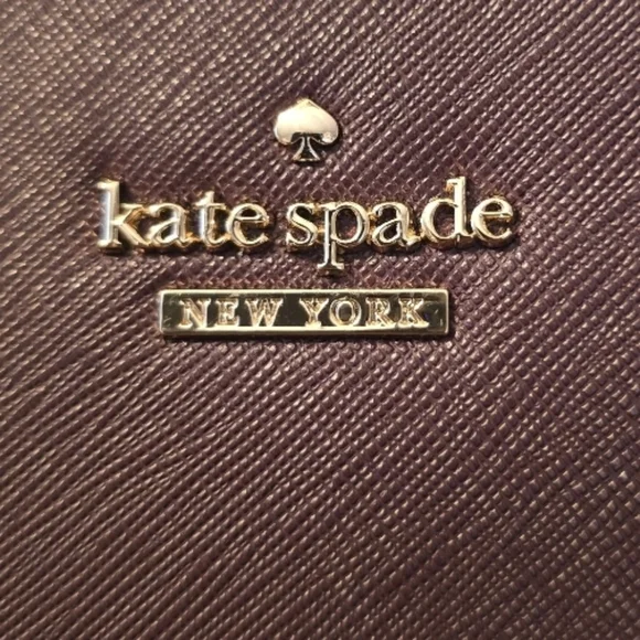 kate spade Plum Saffiano Leather Wristlet Clutch with Gold Hardware - Picture 10 of 10